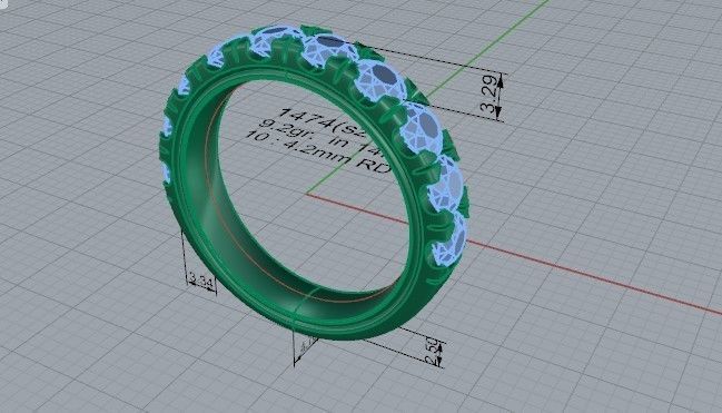 Nerrow halo briliiant ring 1474 3D print model 3D print model_5