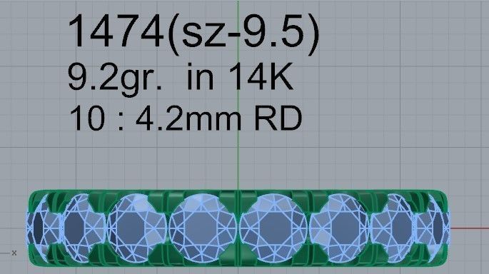 Nerrow halo briliiant ring 1474 3D print model 3D print model_4