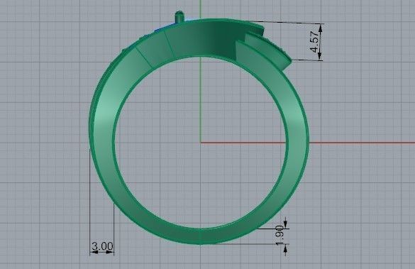 Halo ring oval stone 1475 3D print model 3D print model_7