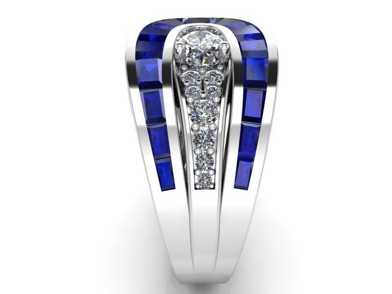 Halo ring oval stone 1475 3D print model 3D print model_3