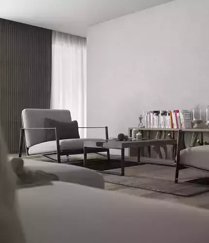 Lounge chair Low-poly 3D model