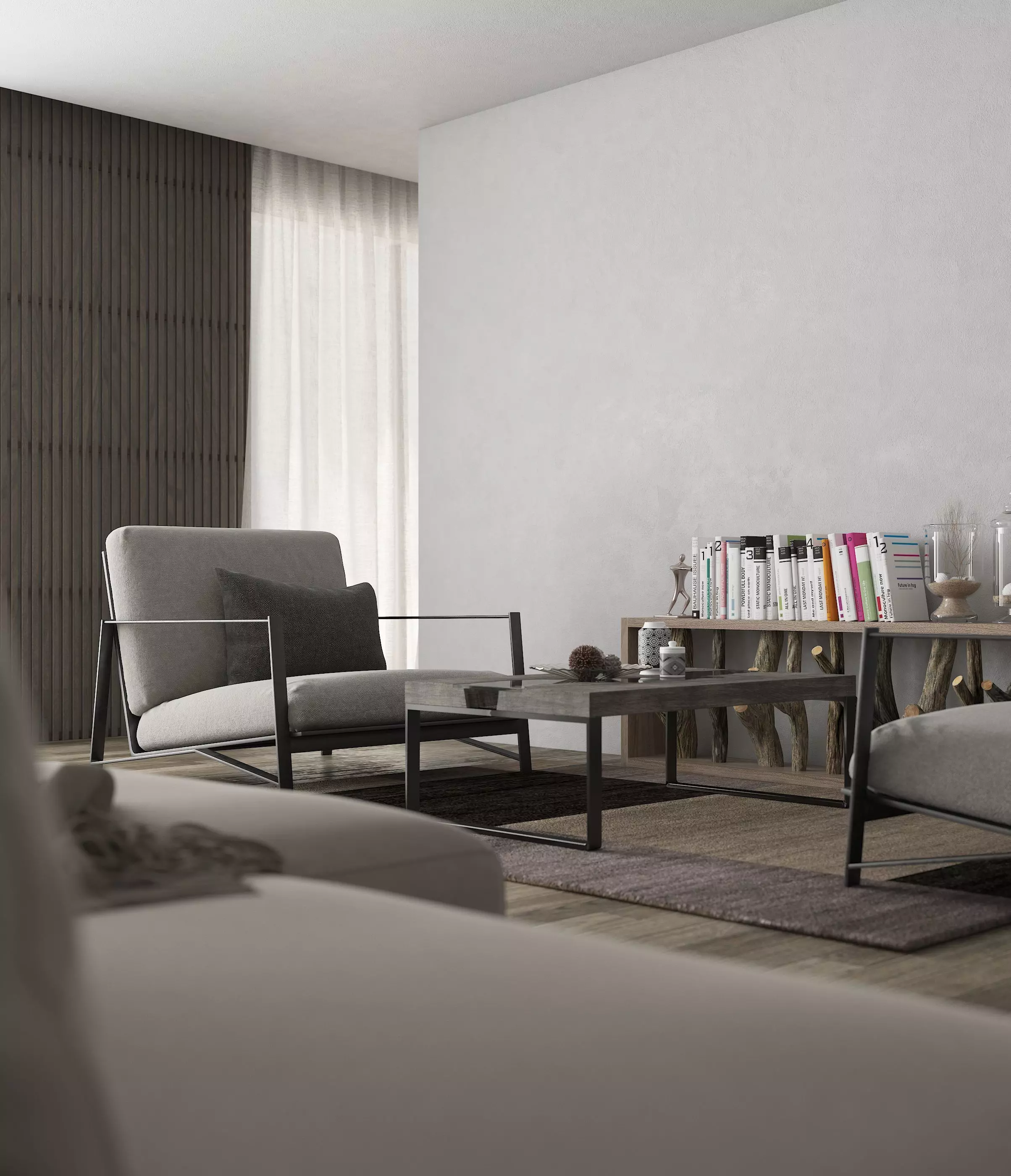 Lounge chair Low-poly 3D model_0