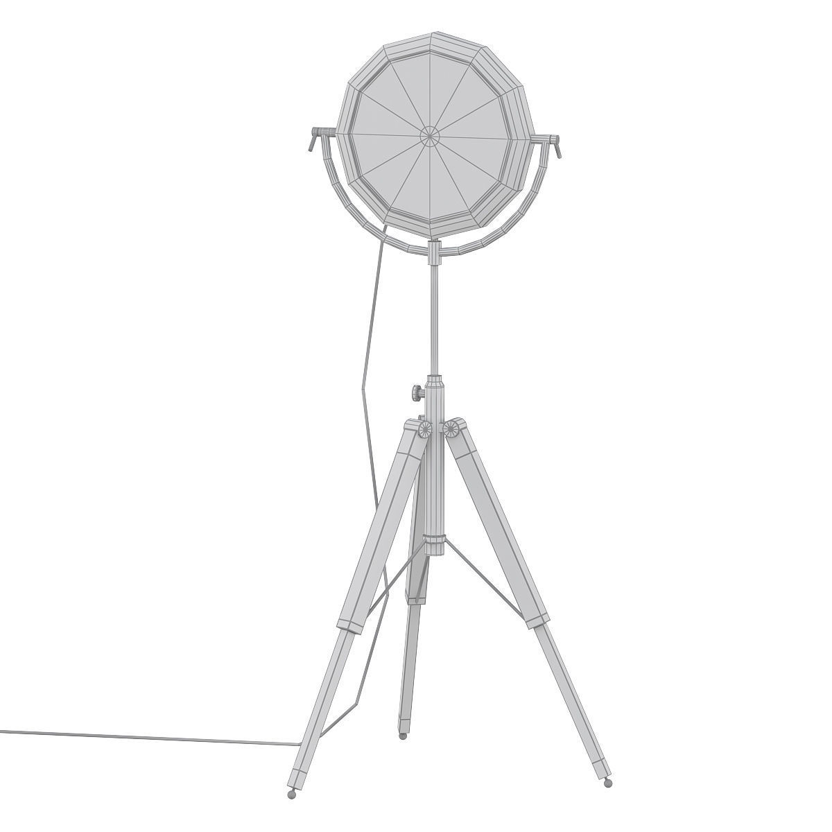 TRIPOD floor lamp with gold light 3D model_4