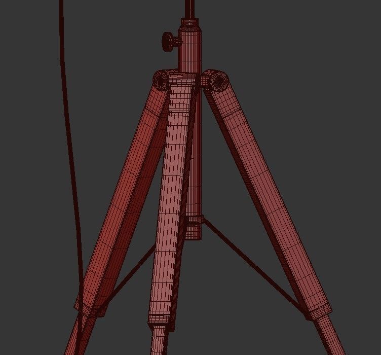 TRIPOD floor lamp with gold light 3D model_3