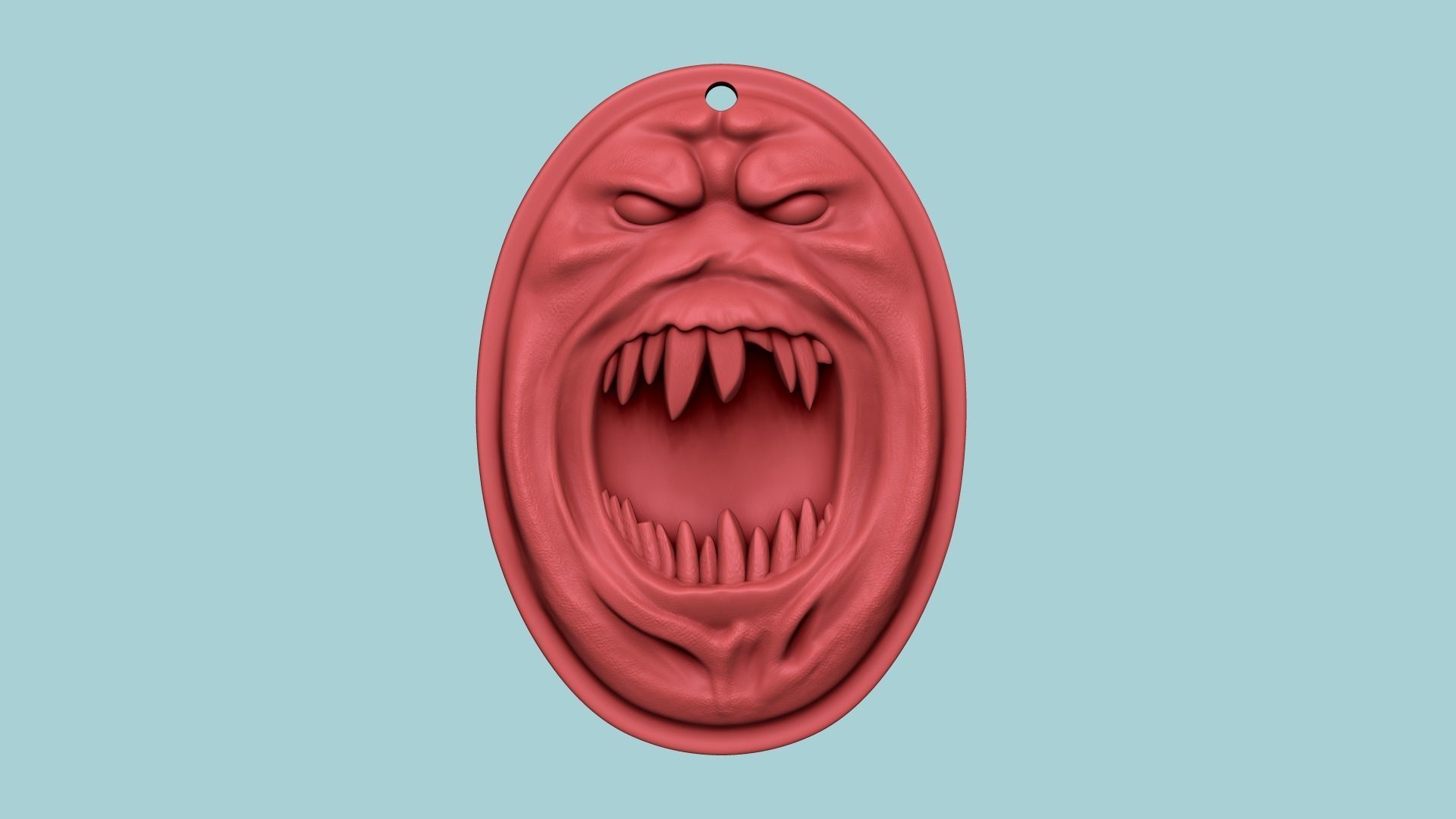 Demon Shield - Tibia - Miniature Keychain Pendant STL 3D print model_1