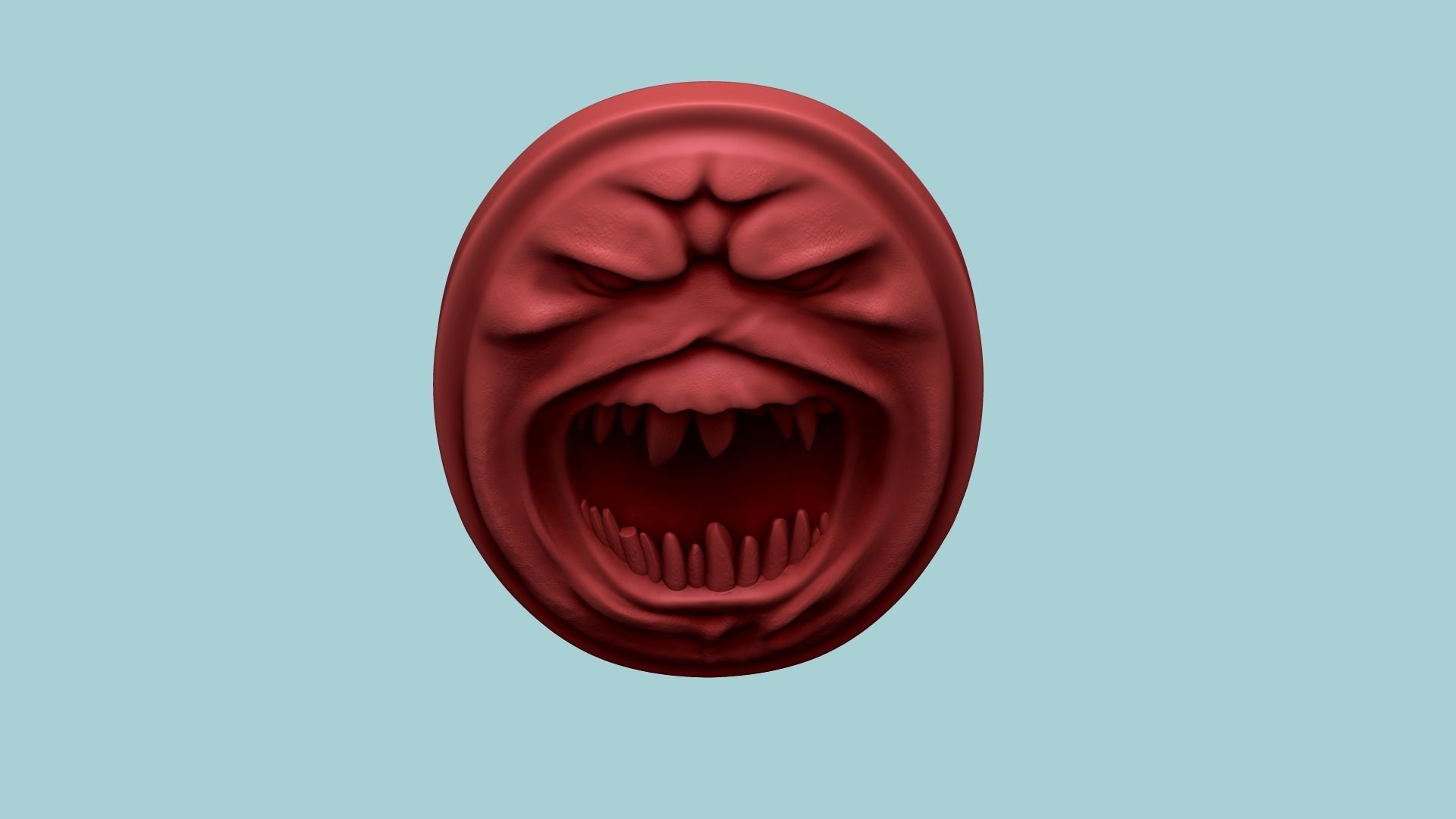 Demon Shield - Tibia - Miniature Keychain Pendant STL 3D print model_8