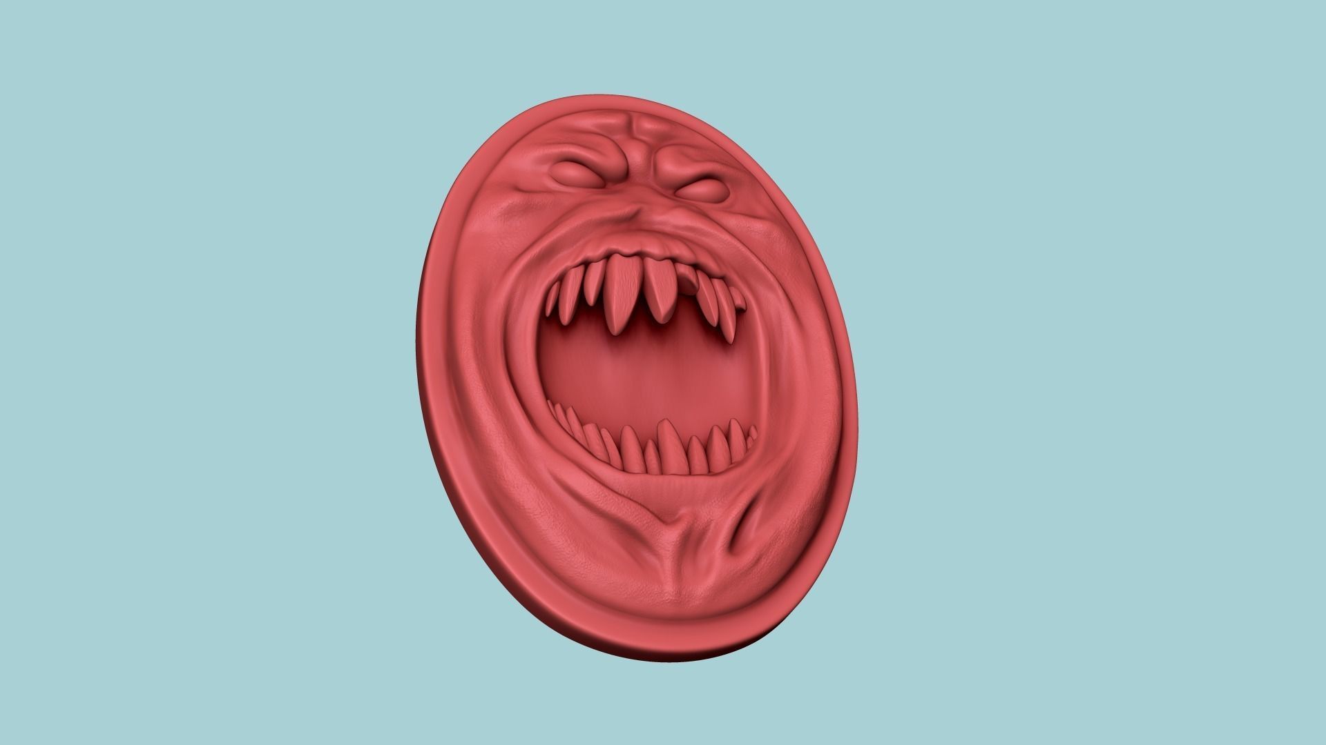 Demon Shield - Tibia - Miniature Keychain Pendant STL 3D print model_6