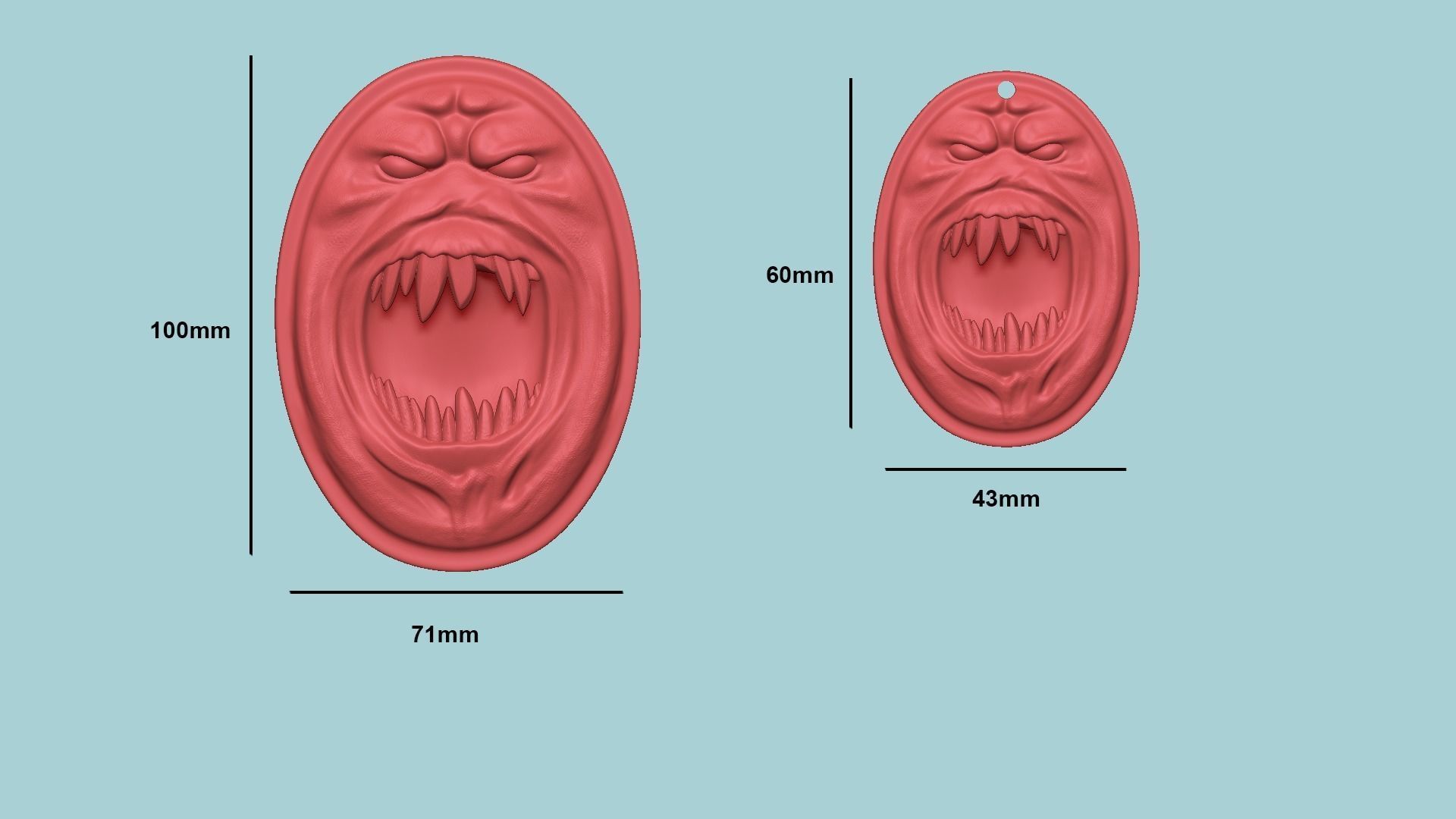 Demon Shield - Tibia - Miniature Keychain Pendant STL 3D print model_18