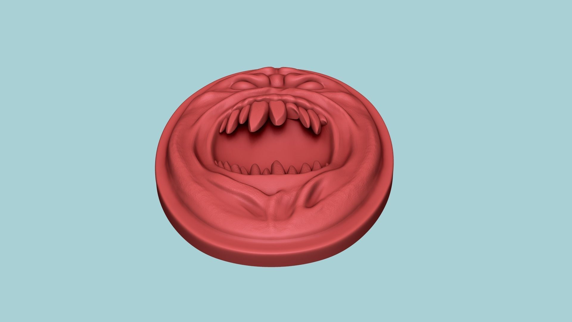 Demon Shield - Tibia - Miniature Keychain Pendant STL 3D print model_7