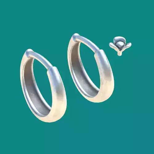 Low poly model Piercing and Earrings