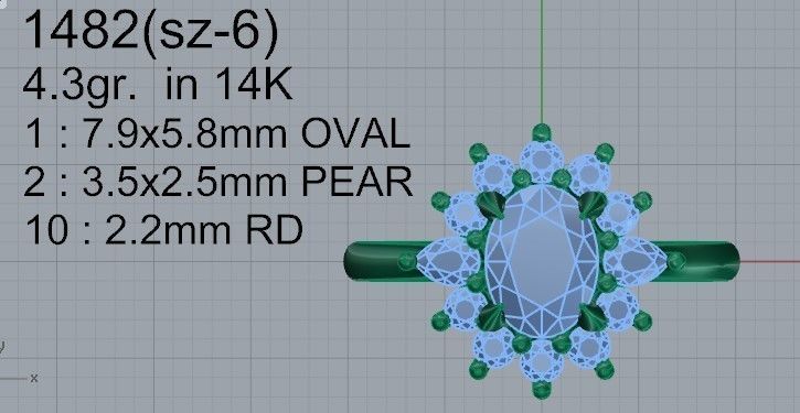 Basket Setting Diamond Ring 1482 3D print model 3D print model_4