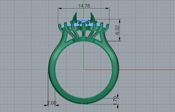 Basket Setting Diamond Ring 1482 3D print model 3D print model_6