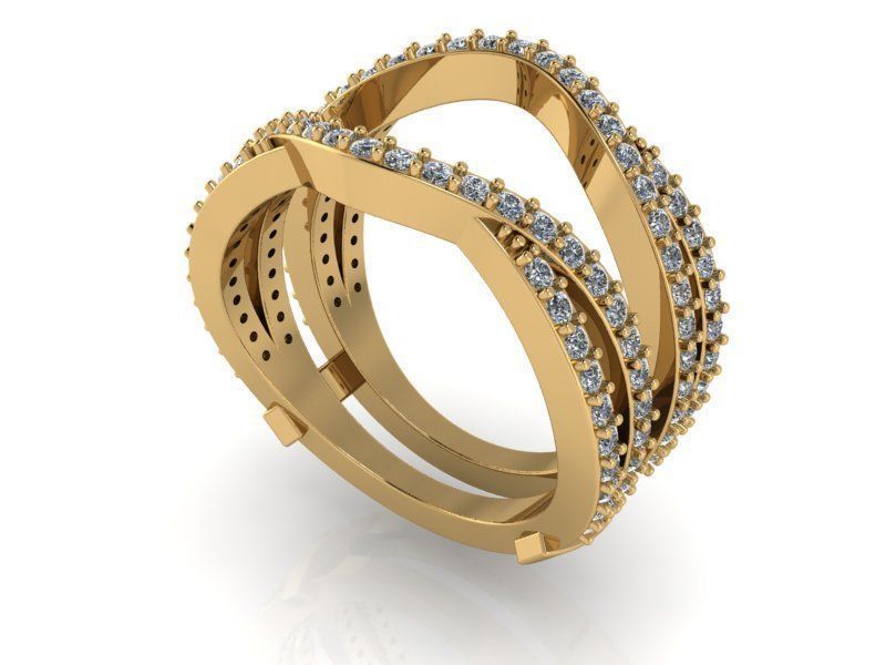 2-Row brilliant Ring 1483 3D print model 3D print model_1