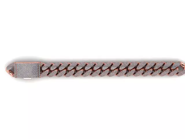 Diamond Cuban Bracelet-chain link 3D model