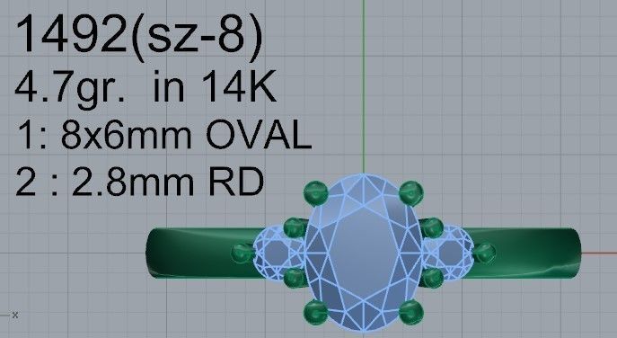 Diamond ring 1492 3D print model 3D print model_4