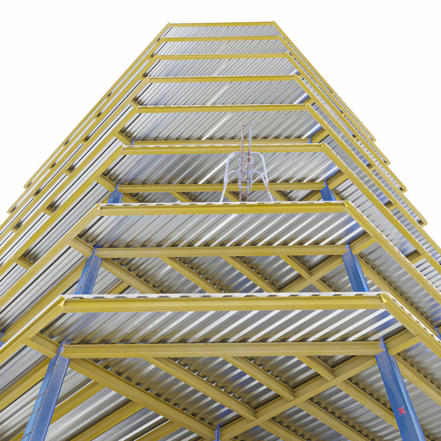 Steel Frame Building Low-poly 3D model_6