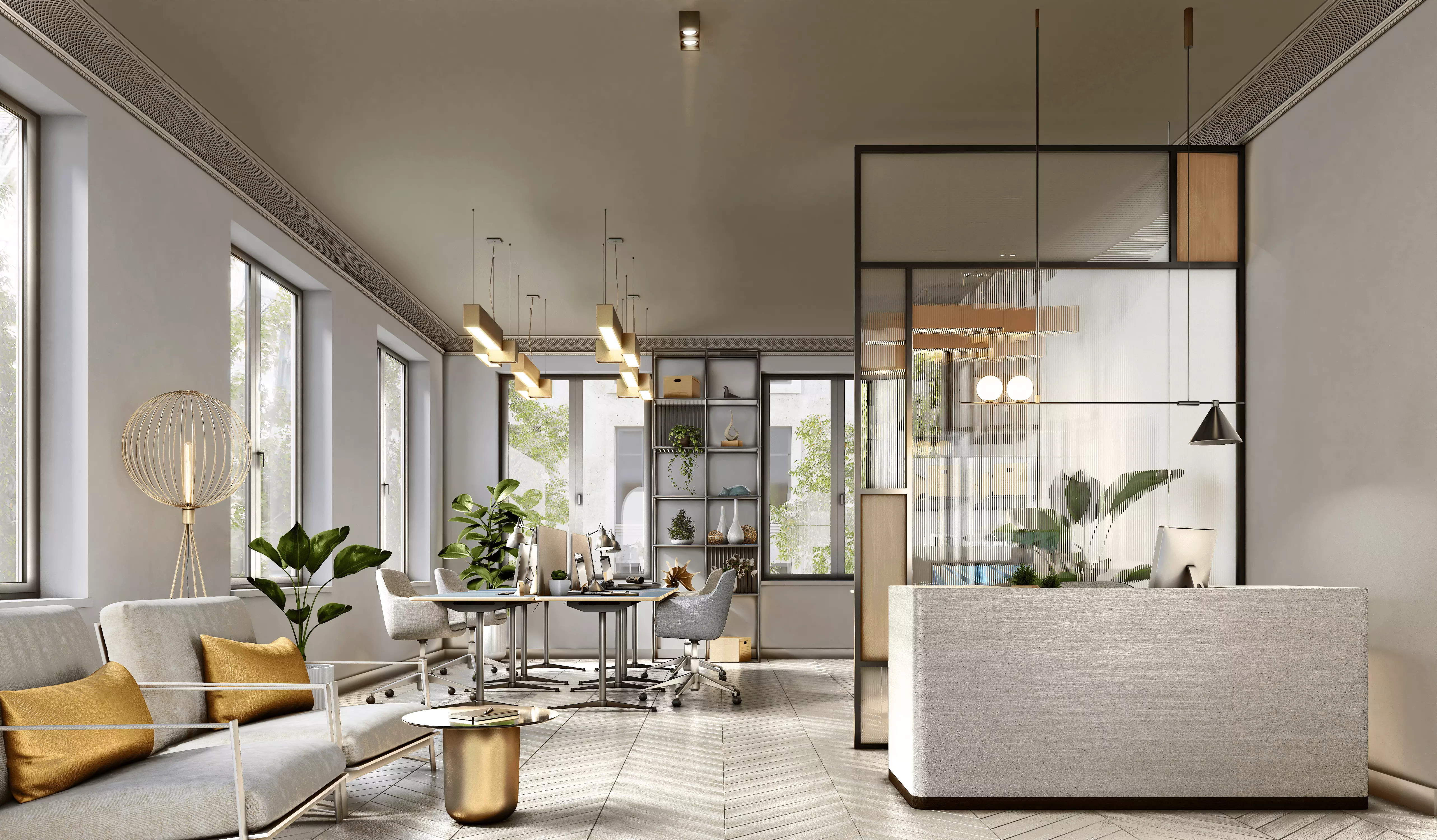 Office interior 3D model_0