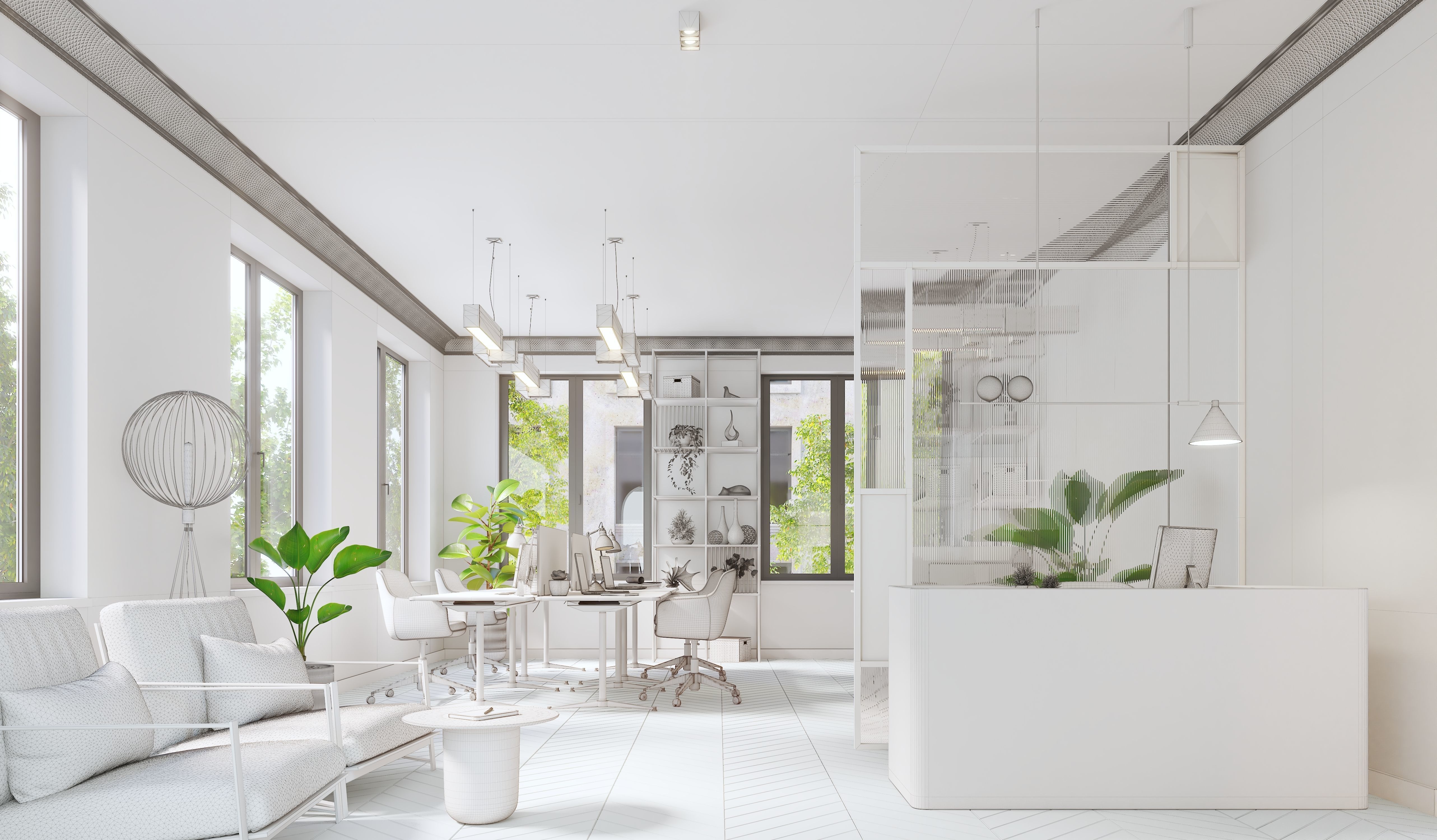 Office interior 3D model_5