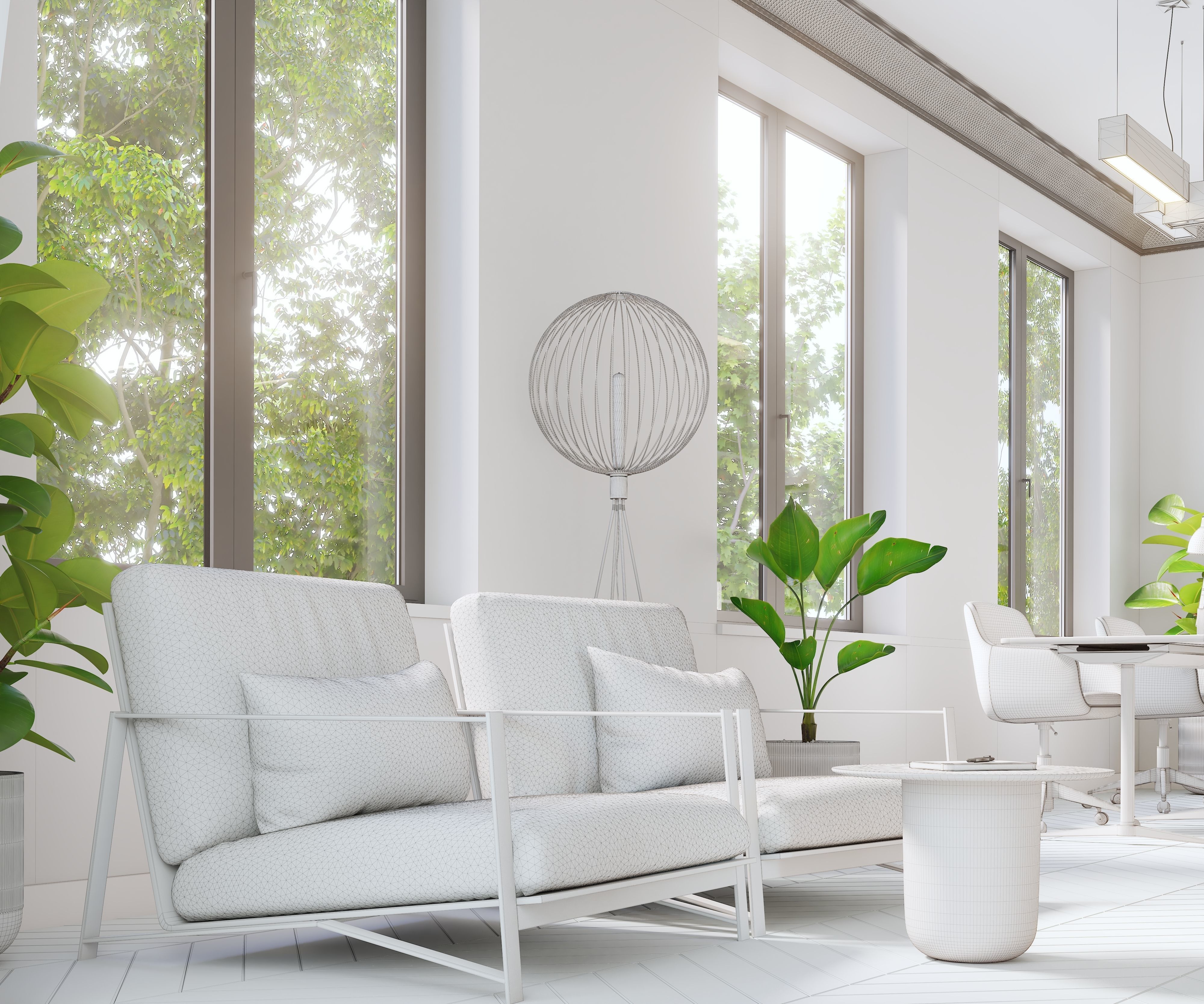 Office interior 3D model_8