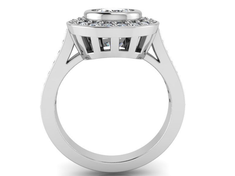 Oval Halo Diamond ring 1493 3D print model 3D print model_2