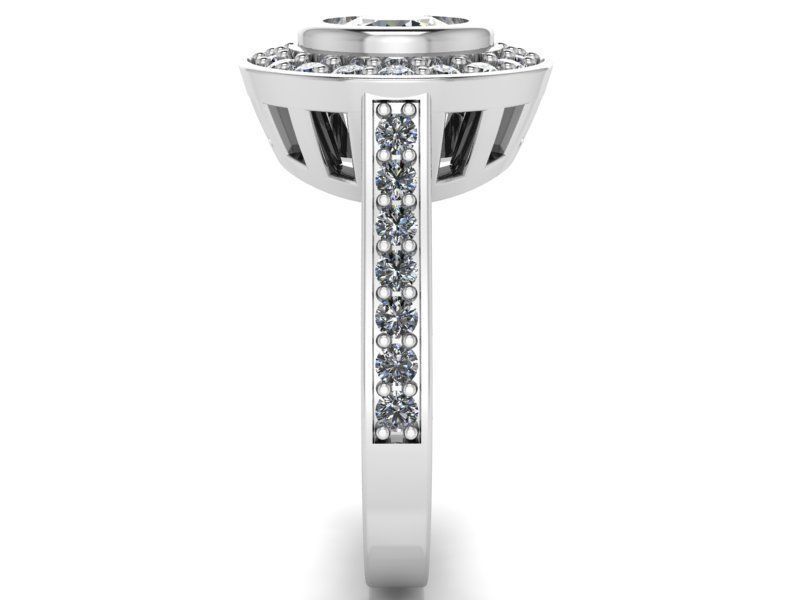 Oval Halo Diamond ring 1493 3D print model 3D print model_3