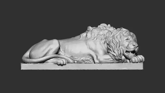 lion 3d print sculpture of
