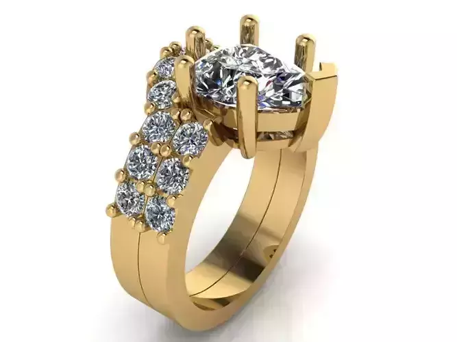  Halo Ring With Notched Band 1495  3D print model