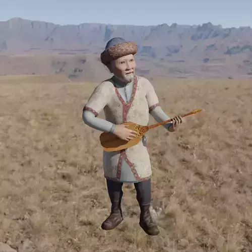 Musician Character Animated Low-poly 3D model
