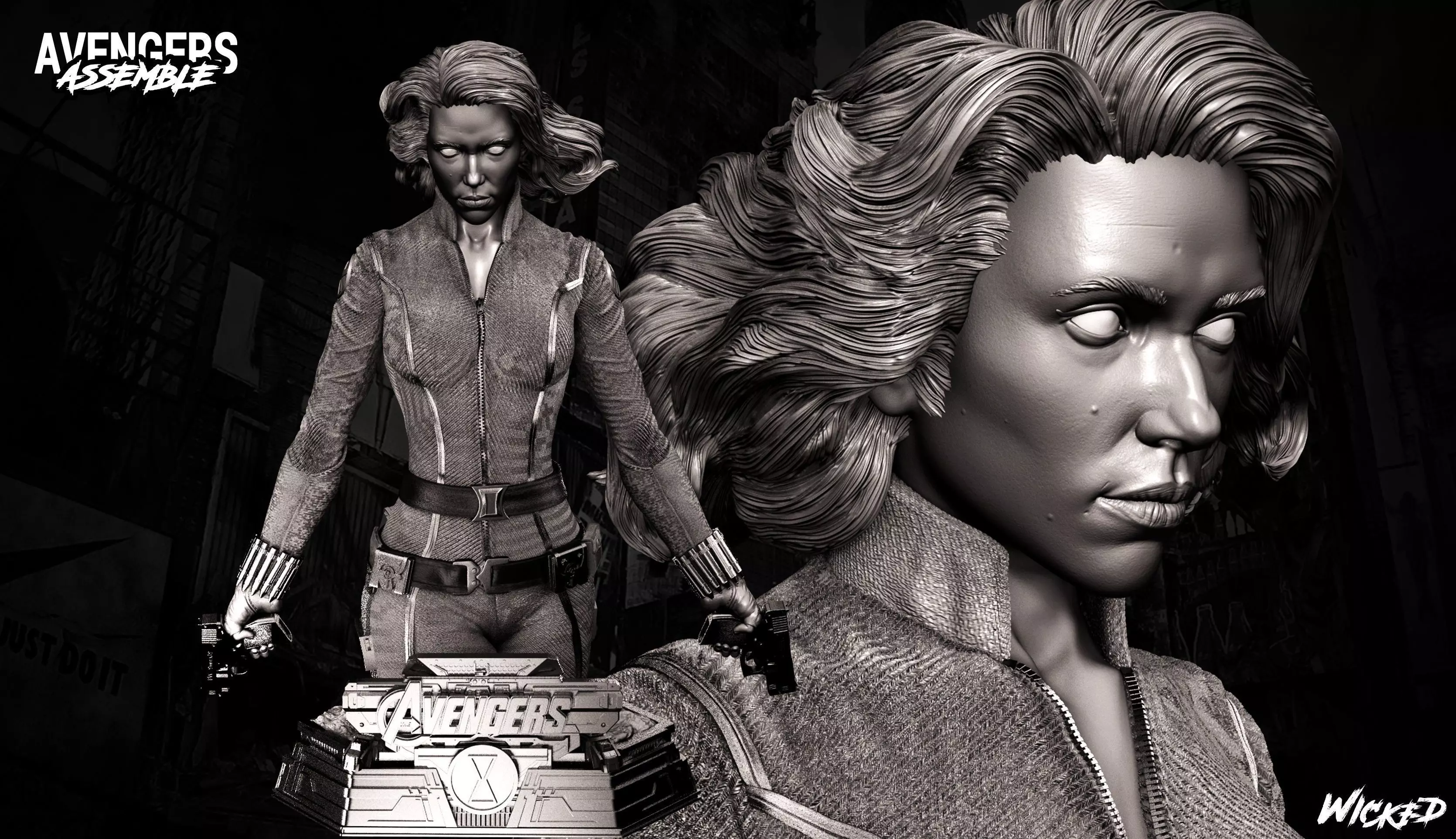 Wicked Black Widow Bust Tested and ready for 3d printing 3D print model_0