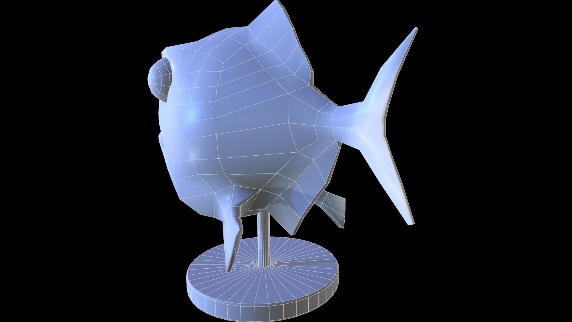 Staue Piranha Low-poly 3D model_11