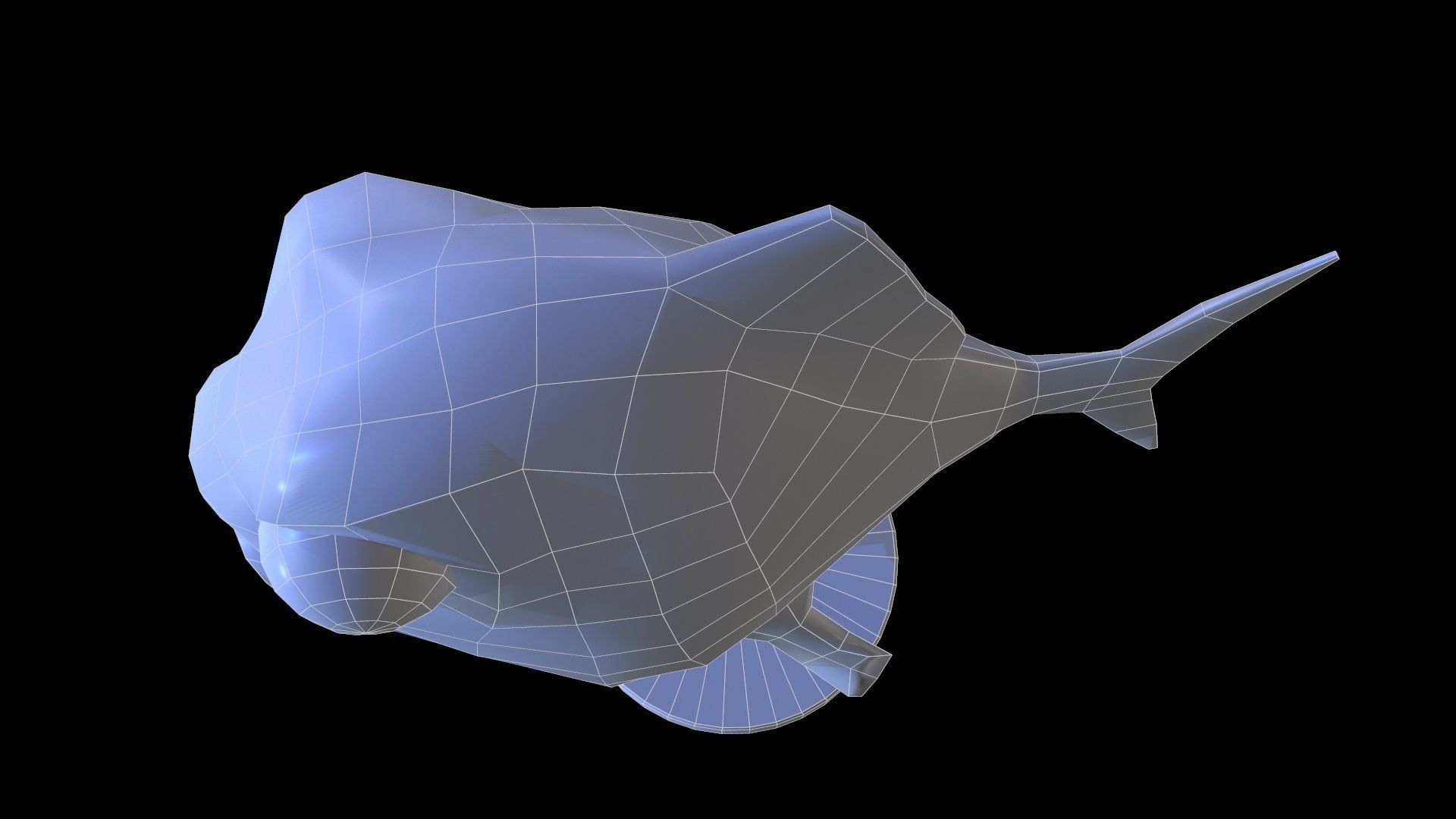 Staue Piranha Low-poly 3D model_15