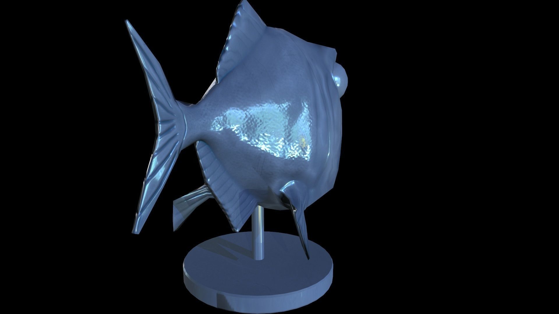 Staue Piranha Low-poly 3D model_3