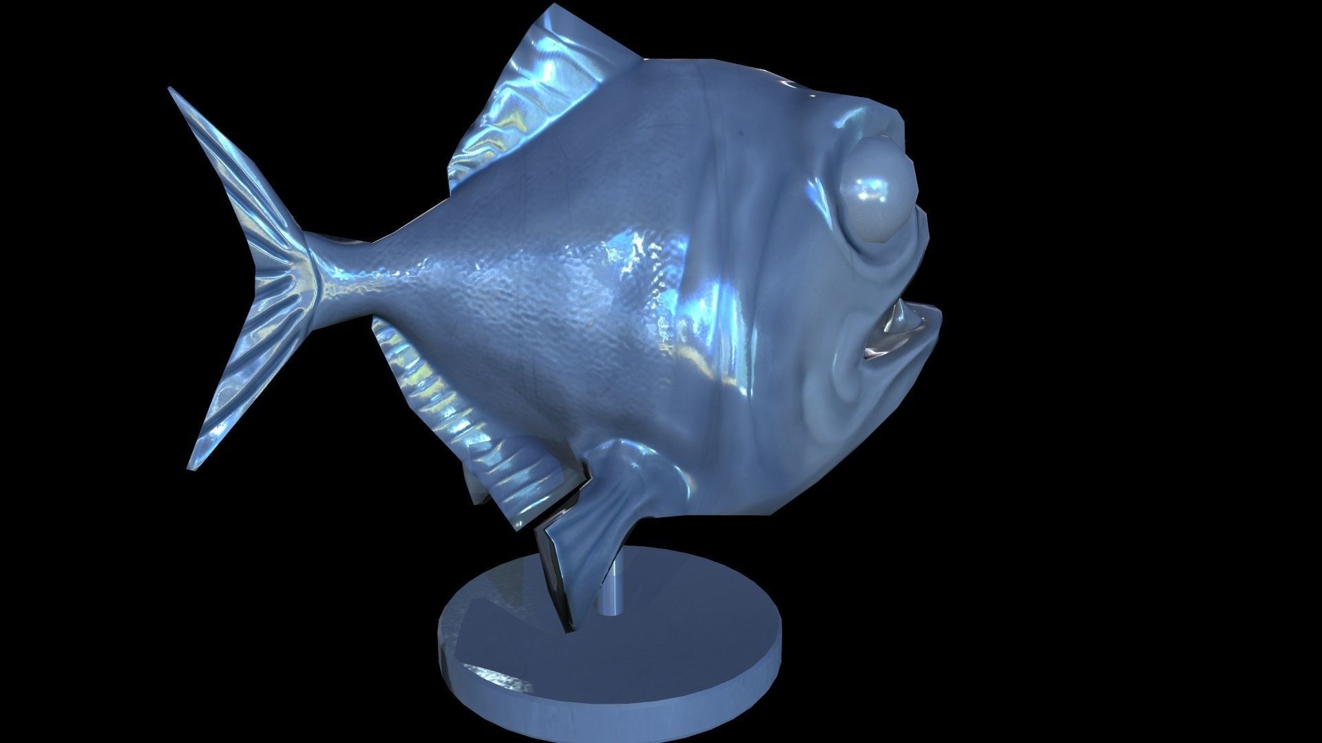 Staue Piranha Low-poly 3D model_2