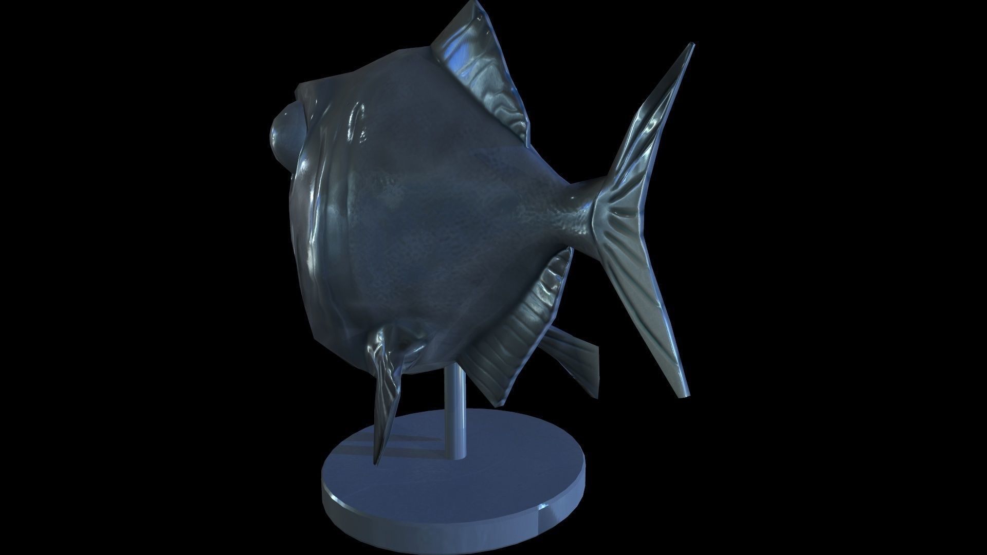 Staue Piranha Low-poly 3D model_5