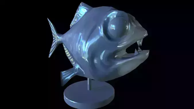 Staue Piranha Low-poly 3D model
