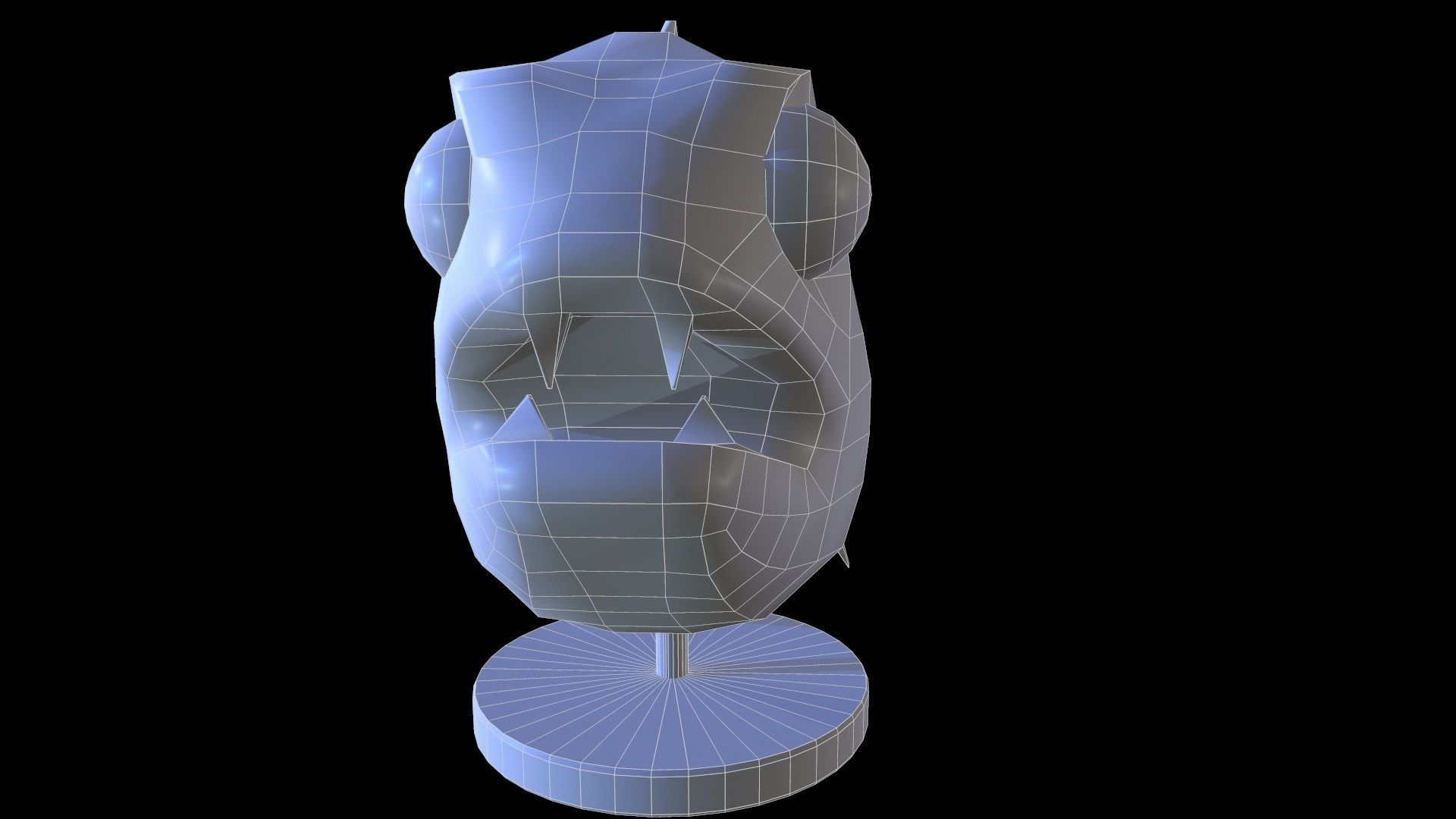 Staue Piranha Low-poly 3D model_13