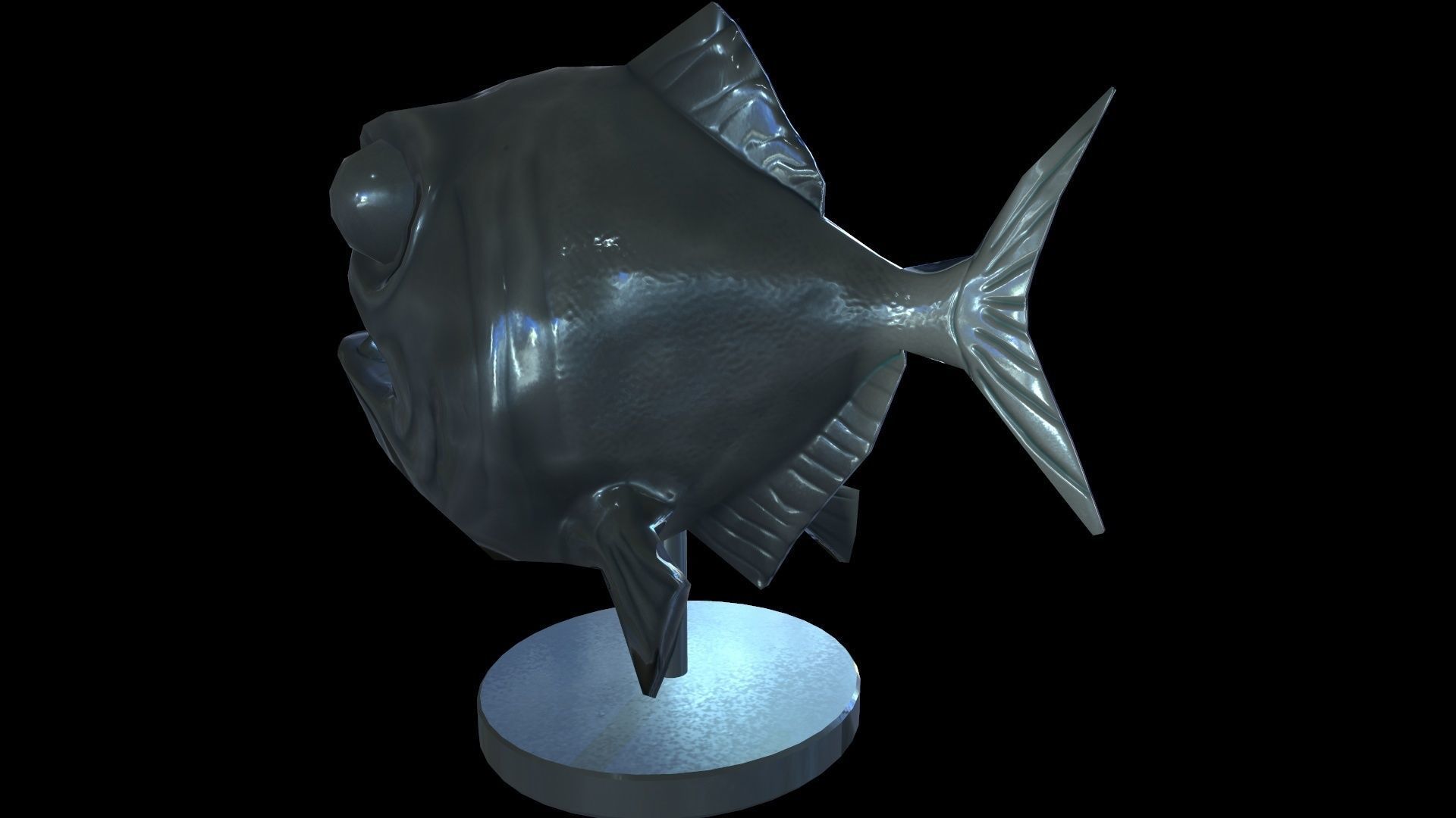 Staue Piranha Low-poly 3D model_6