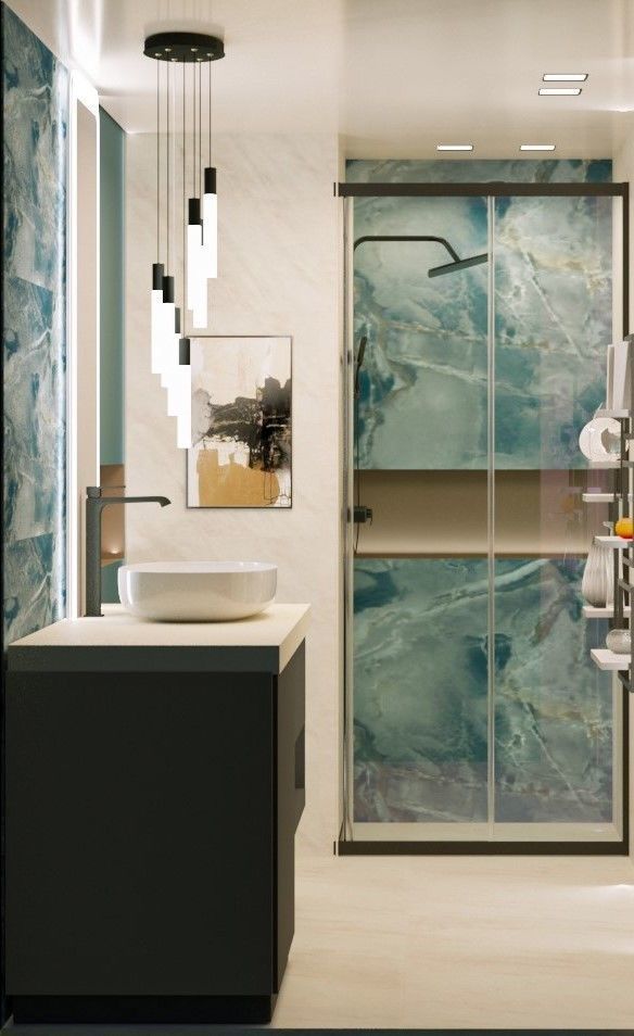 BATHROOM modern with marble 3D print model_3