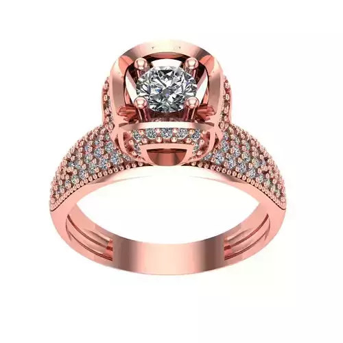 Ring Solitaire Diamond High quality CSS 003 3D print model