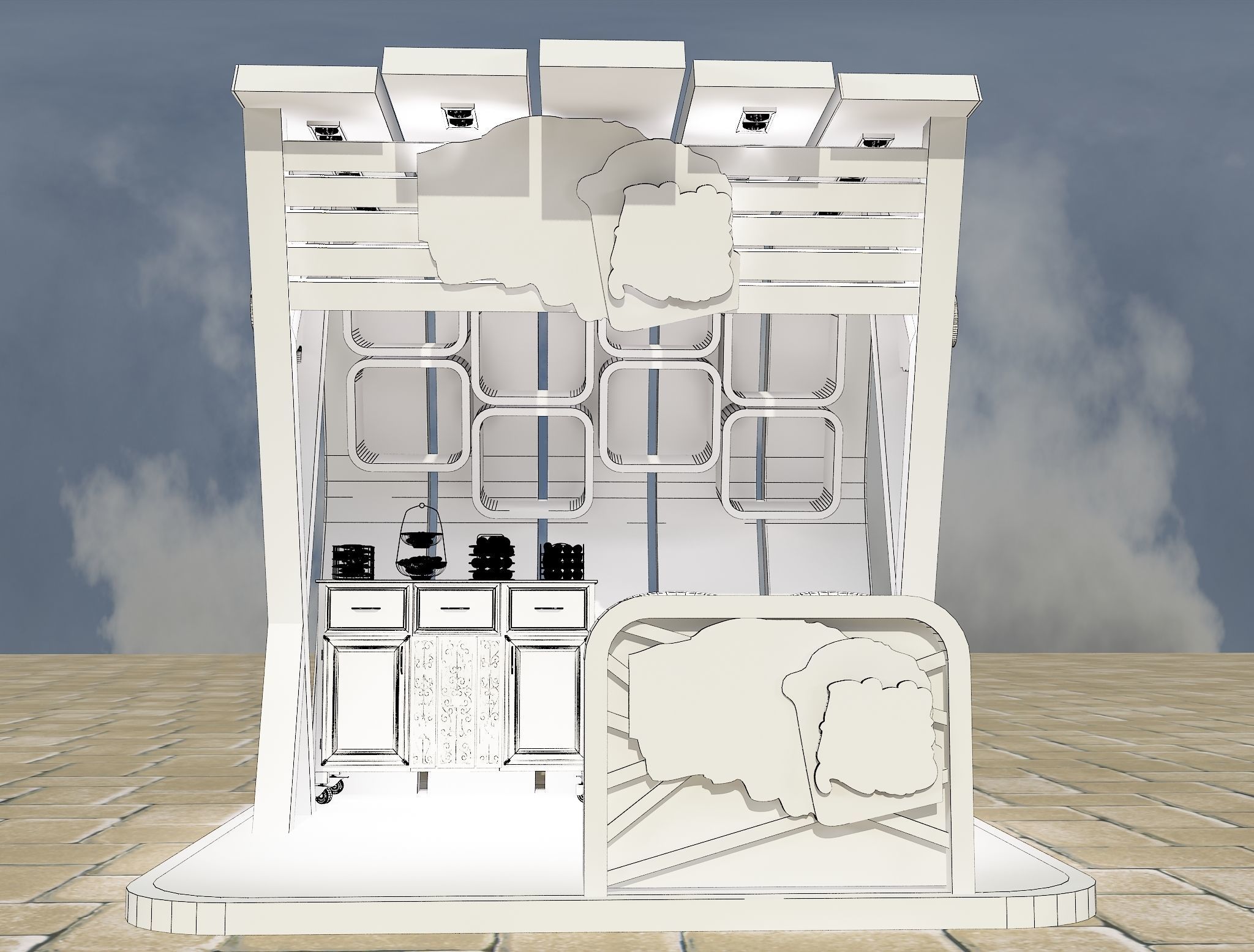 Booth Exhibition Stand a 102b 3D model_13