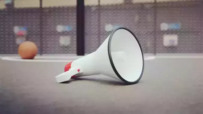 Loudspeaker three colorful megaphones