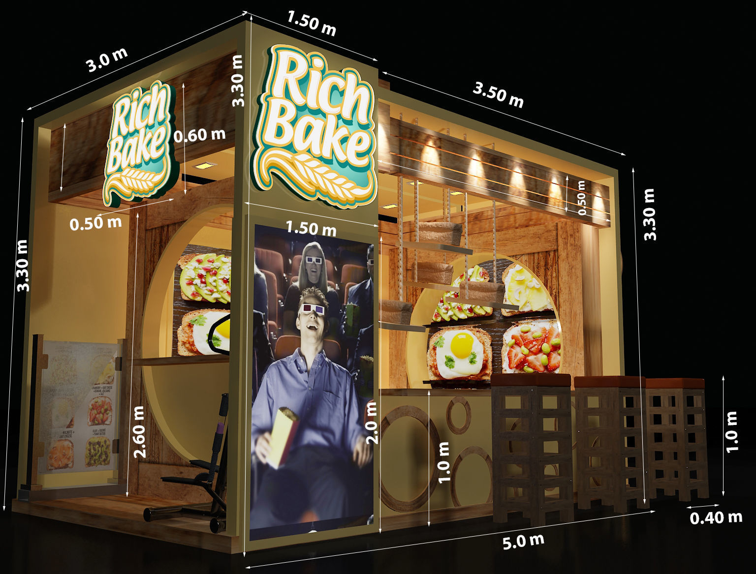  Booth Exhibition Stand a103 3D model_9