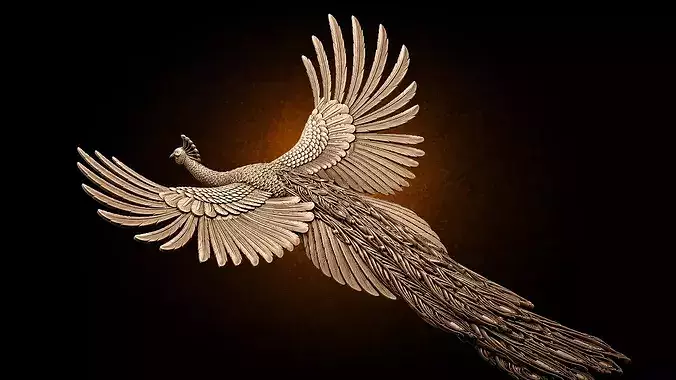 peacock flying in air