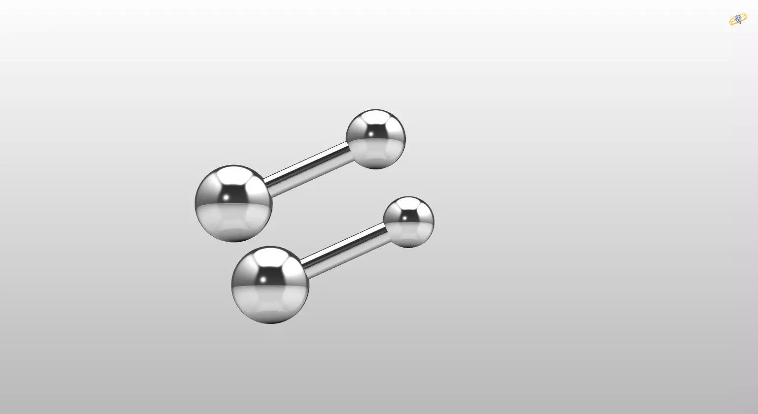 CUfflinks two stainless steel ball piercings 3D print model_0