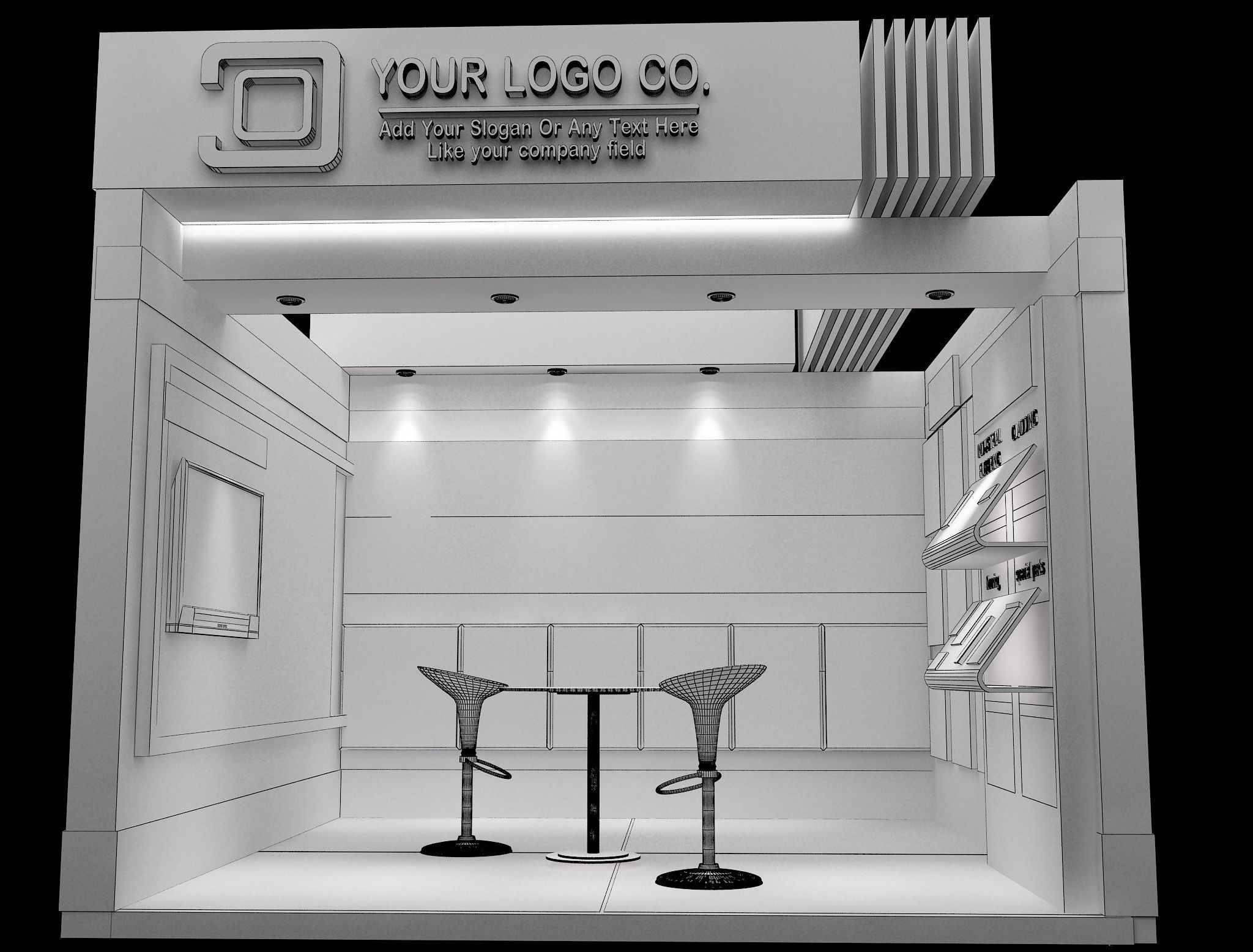 Booth Exhibition Stand a104 3D model_7