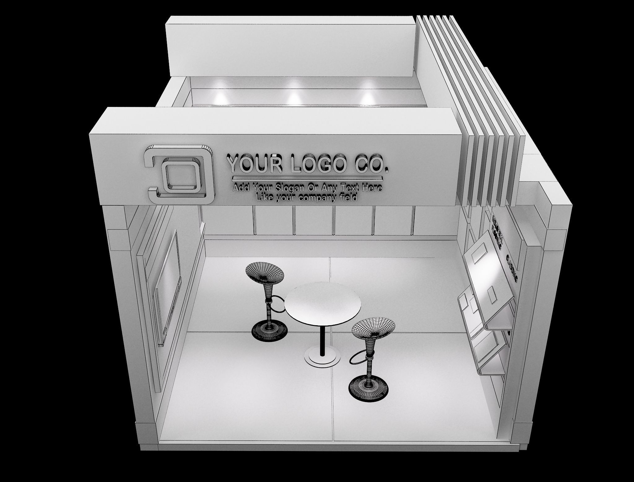 Booth Exhibition Stand a104 3D model_5