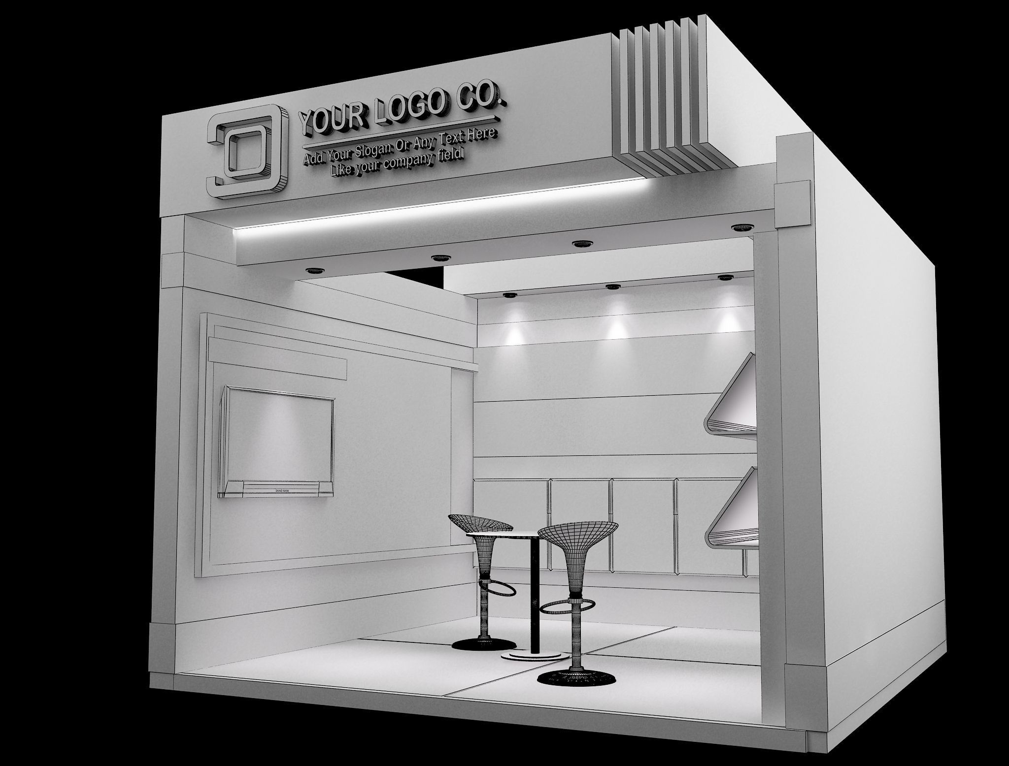 Booth Exhibition Stand a104 3D model_1