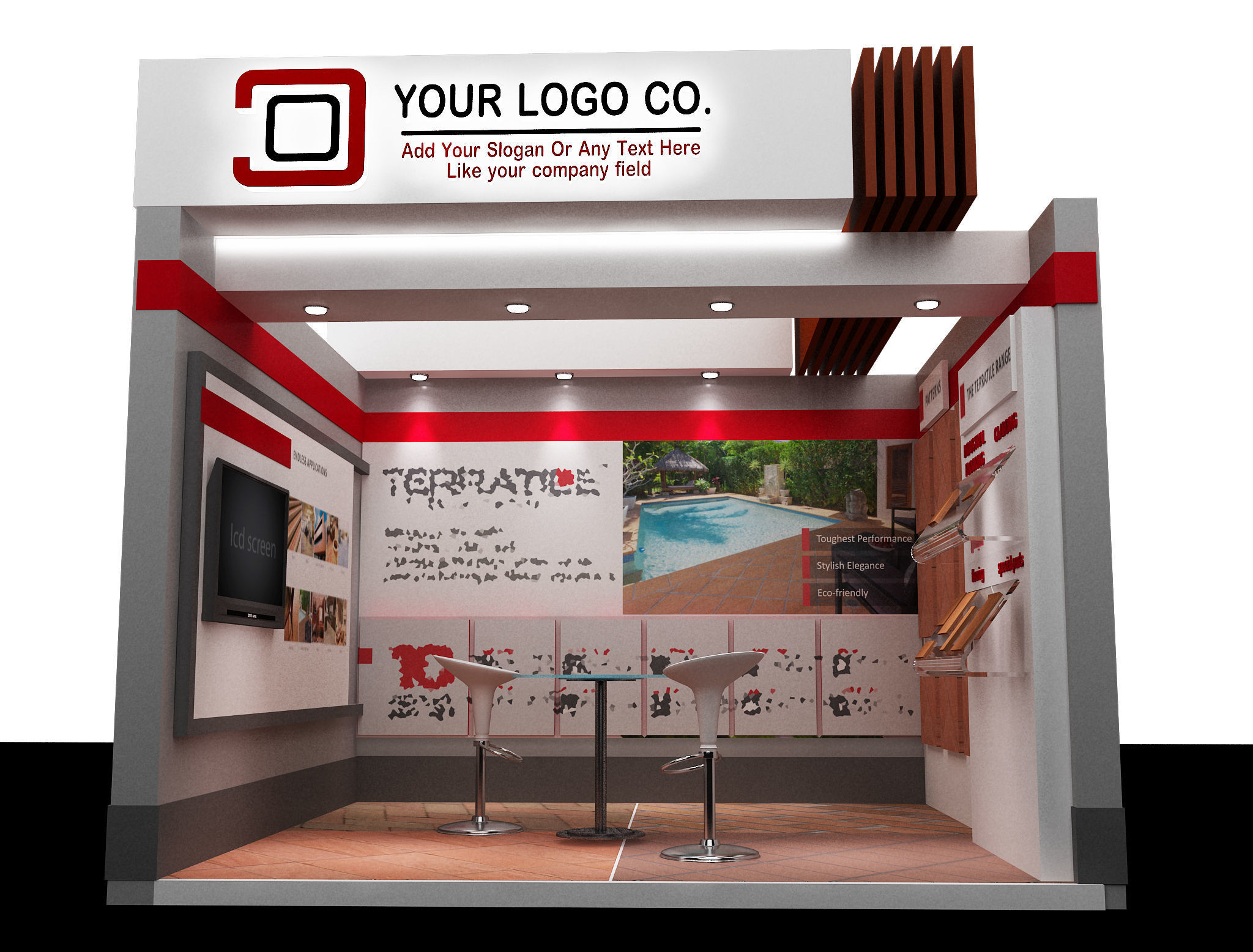 Booth Exhibition Stand a104 3D model_6