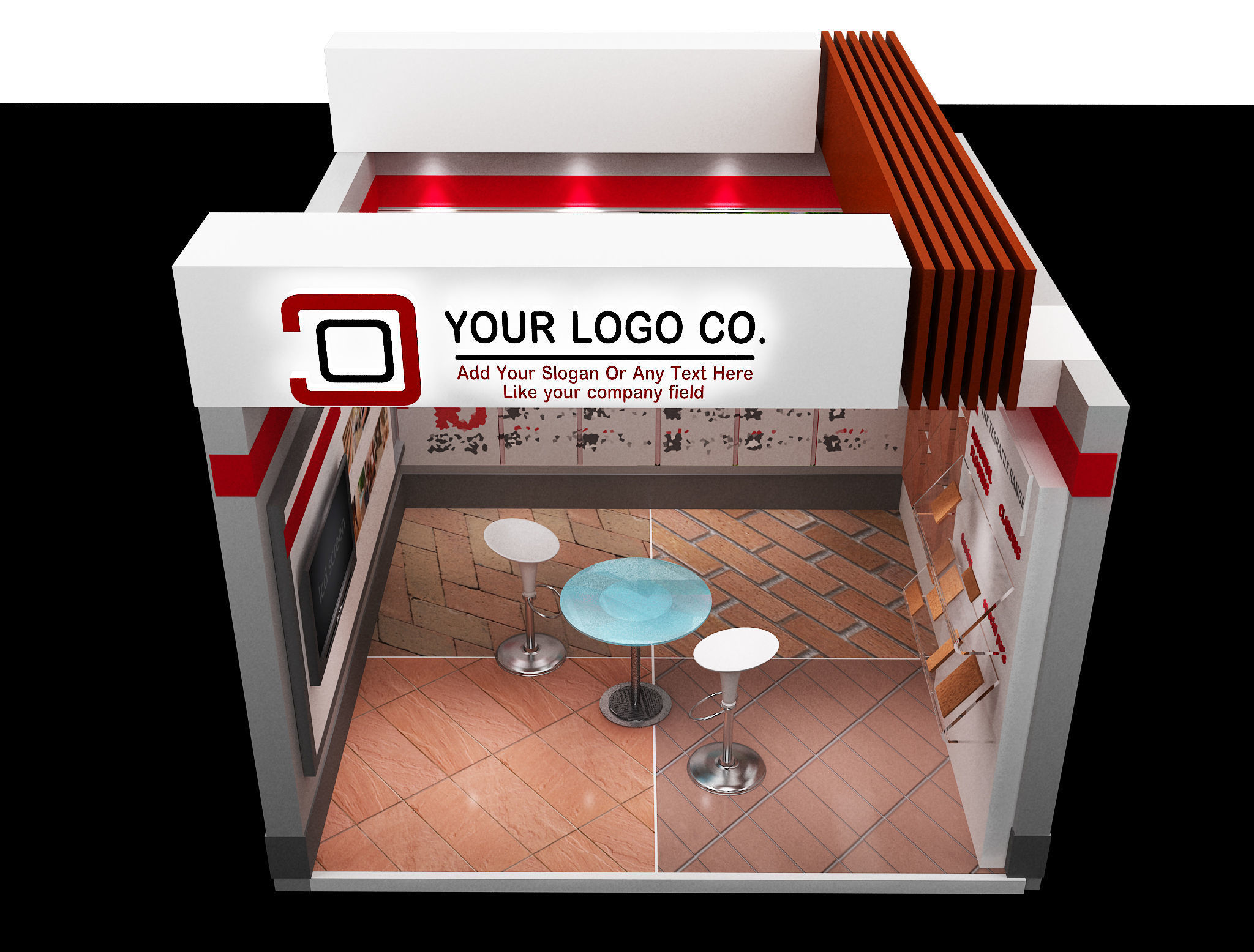 Booth Exhibition Stand a104 3D model_4