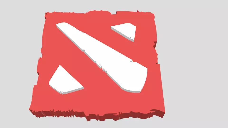 Dota 2 logo Low-poly 3D model
